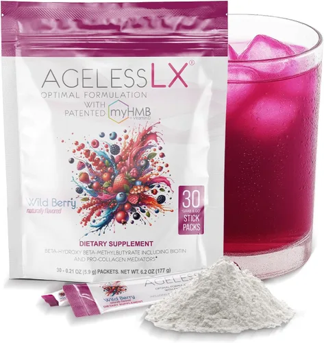 Miniatura 10 de AgelessLX Suplemento en polvo para mujeres, con potenciador de colágeno HMB Plus Vitamina D3 con K2, cola de caballo y biotina para músculos magros