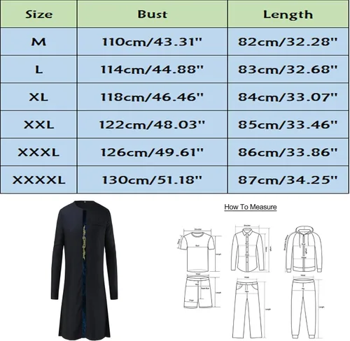 Miniatura 6 de EELHOE Men's Muslim Kaftan Thobe Islamic Middle East Saudi Arabic Long Gown Dress Breathable Clothing Ramadan Jubbah
