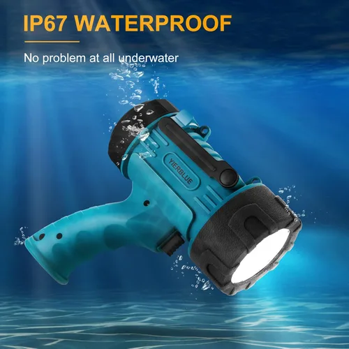 Miniatura 3 de YIERBLUE Linterna de Foco Recargable con 1000000 Altos Lúmenes LED, Foco de Largo Alcance Impermeable IP67, Linterna de Mano Resistente a Impactos