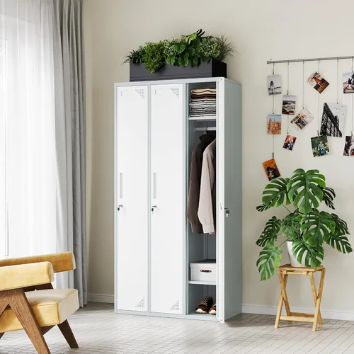 Miniatura 2 de Letaya Taquillas de metal para empleados, gabinete de almacenamiento de 71 pulgadas con cerradura, armario de almacenamiento de acero para gimnasio