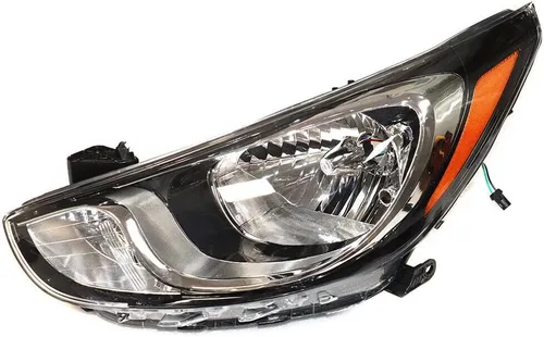 Miniatura 2 de Halógeno coche delantero faro delantero para Hyundai Accent 2012-2014 4 puertas 1.6L faro lente montaje carcasa negro luz delantera 921011R010