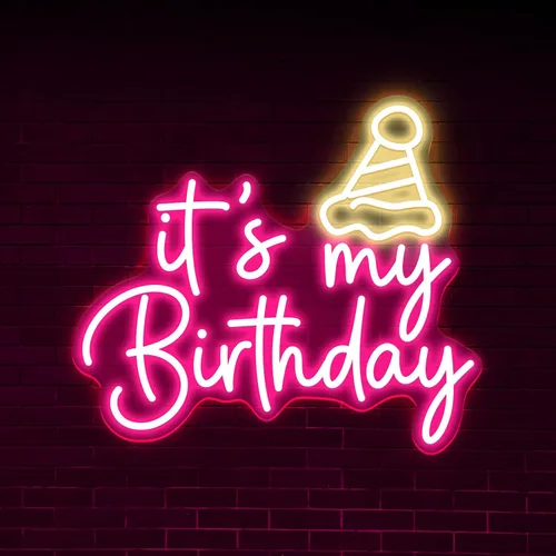 Miniatura 18 de Letrero de neón de feliz cumpleaños, reutilizable, luz LED de neón rosa, decoración de fiesta de cumpleaños, funciona con USB, decorativo para telón