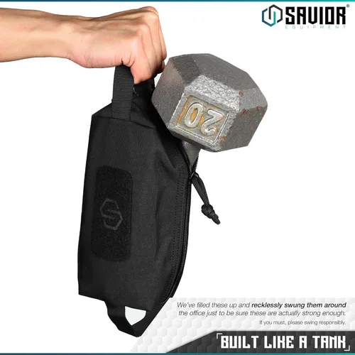 Miniatura 8 de Savior Equipment Paquete de 4 bolsas tácticas Loose Sacs, para munición de armas de fuego, con parches de identificación incluidos, funda blanda