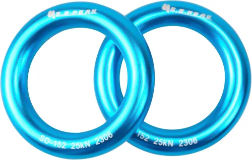 Miniatura 5 de Anillo de aluminio de 25 kN, junta tórica de tensión perfecta, anillo de conexión para escalada en roca, arborista, hamaca, rescate, slackline, azul