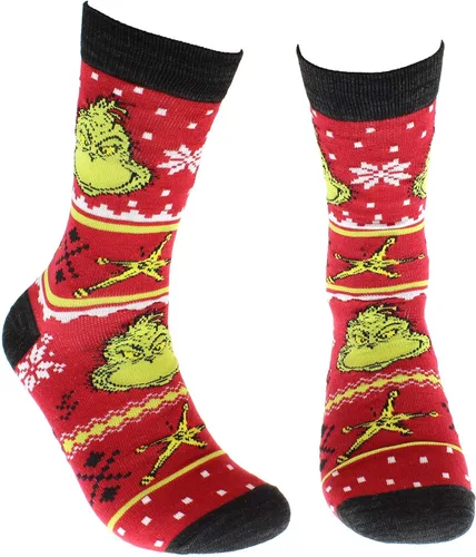 Miniatura 2 de Dr Seuss The Grinch Grinchmas - Calcetines para adultos, 2 pares, Multi
