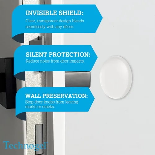 Miniatura 9 de Technogel Protector – Topes de puerta transparentes para despegar y pegar, protectores de suelo para patas de silla, almohadillas de parachoques que