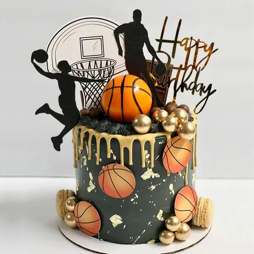 Miniatura 8 de 20 decoraciones para pasteles de baloncesto, decoraciones de pastel con temática de estrellas de baloncesto para decoración de pastel de cumpleaños