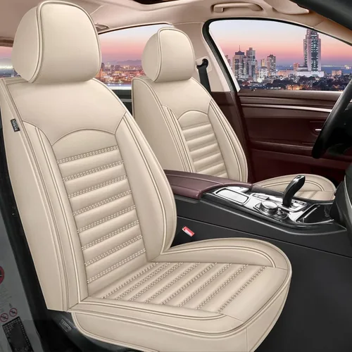 IKABEVEM Fundas de asiento de automóvil para GMC Acadia 2017-2024, impermeable, de piel sintética, compatible con bolsa de aire (solo 2 fundas de