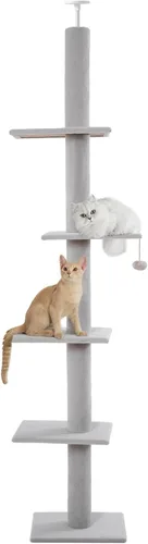 Miniatura 9 de Cat Craft Árbol para Gatos de Piso a Techo Torre para Gatos 98-108" Árbol de Alfombra para Gatitos de 5 Niveles Poste Rascador y Tapete Poste