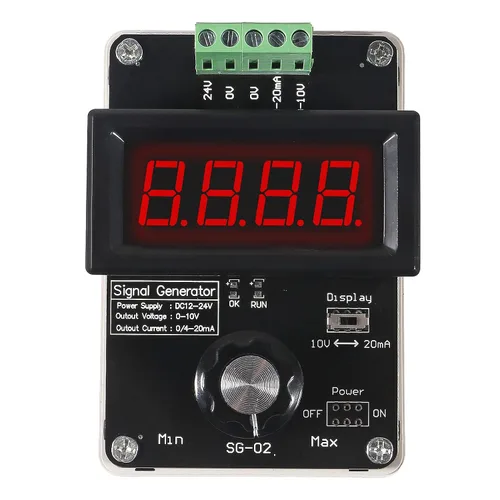 Miniatura 2 de Generador de señal ajustable de 4-20 mA,AITRIP DC 0-10V 0 4-20 mA Simulador analógico de voltaje de corriente para ajuste de valor, panel PLC LED