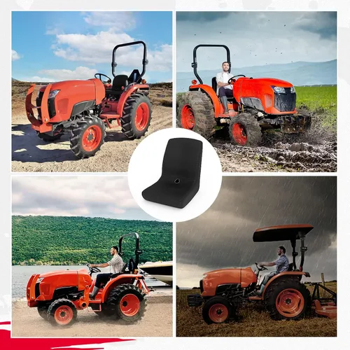 Miniatura 7 de KEMIMOTO Funda de asiento compatible con Kubota para tractor L2501, L3301, L3901, L4701, L3302, L3902, Kubota LA765, protección de tela Oxford negra