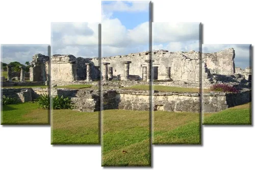 Miniatura 8 de Arte de pared con varios paneles, calendario maya, imágenes de piedra del sol, pinturas de civilización azteca sobre lienzo, sala de estar