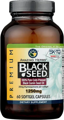 Miniatura 3 de Amazing Herbs Cápsulas de aceite de semilla negra de alta potencia, prensado en frío, ayuda a la salud digestiva, apoyo inmunológico y función