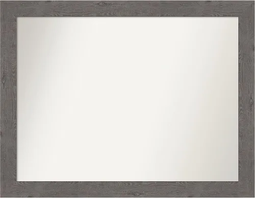 Miniatura 292 de Amanti Art Espejo de baño gris para sobre el fregadero, 31 x 48 pulgadas, espejo de tocador rectangular estrecho de color gris, marco de madera