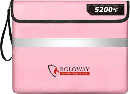 Miniatura 7 de ROLOWAY Bolsa de documentos ignífuga (14 x 11 pulgadas) con capa de papel de aluminio mejorada de 5200 ℉, bolsa ignífuga para documentos con tira