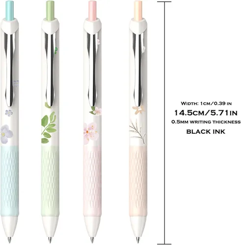 Miniatura 9 de DUNBONG Bolígrafos de gel a base de agua, punta fina de 0.020 in, tinta negra, bolígrafo de tinta de gel, paquete de 4 (multicolor)