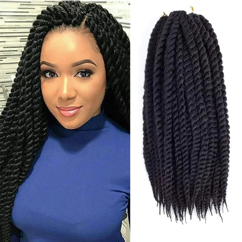 Admutty - 6 paquetes de trenzas de crochet estilo Havana, trenzas senegalesas de 18 pulgadas (1B)