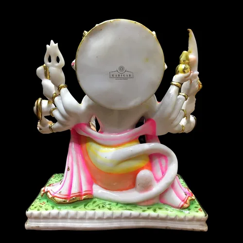 Miniatura 6 de Estatua de Hanuman Murti de 12 pulgadas de hoja de oro grande Panchmukhi Hanuman mármol bendición 5 caras Hanuman figura Hanuman mono hindú dios