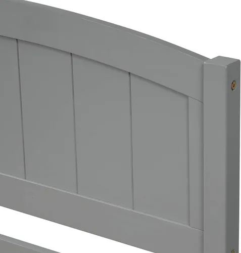 Miniatura 5 de Cama de plataforma de tamaño individual con cajones, marcos de cama individual de madera con cabecero, estribo y soporte de tablillas, color gris