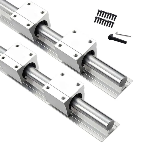 CNC Parts - 2 rieles lineales SBR16-47.244 in + 4 bloques de rodamientos tipo cuadrado deslizante SBR16UU, guía lineal de 0.630 in de longitud 47.2