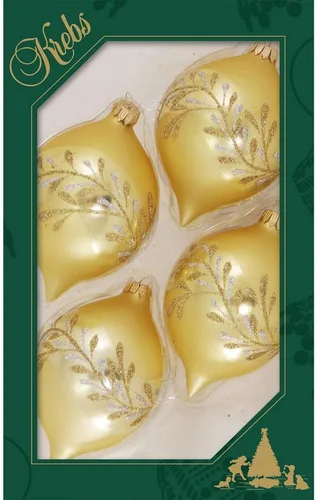 Miniatura 11 de Adornos de árbol de Navidad de vidrio - 67 mm/2.625" [4 piezas] Bolas decoradas de Adornos navideños sin costuras para colgar de Christmas by Krebs