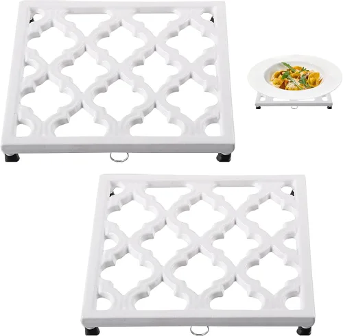 Miniatura 9 de JOGREFUL Alfombrillas salvamanteles de hierro fundido, soportes para ollas de cocina para mesa o encimeras Portect, resistentes al calor para Rojo