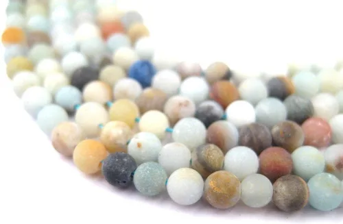 Miniatura 46 de The Bead Chest Cuentas de Jade Blanco Mate Redondas (8mm): Piedra Preciosa Orgánica Redonda Esférica de Energía con Poder de Sanación para Hacer