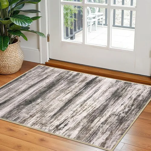 Miniatura 69 de KOZYFLY – Alfombra de pasillo moderna y lavable de diseño abstracto verde, 2 x 5 pies, antideslizante, suave y de pelo corto, ideal para cocina