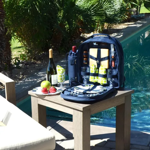 Miniatura 3 de Picnic at Ascot Mochila de picnic para 2 personas equipada con enfriador y soporte de vino aislado, diseñada y montada en los Estados Unidos
