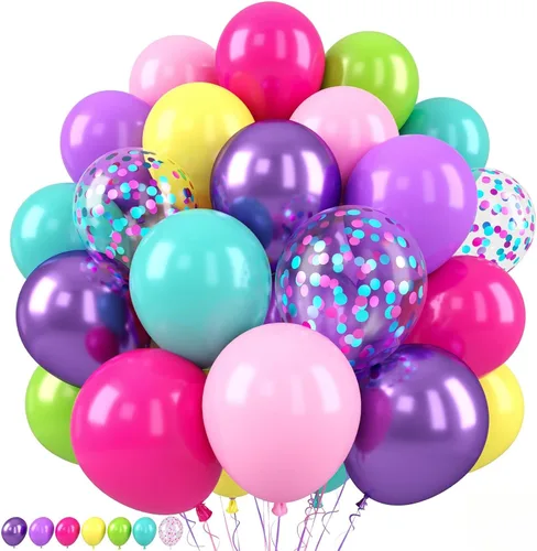 Miniatura 32 de Globos Rojo Blanco Azul, 50 Piezas 12 Pulgadas con Estampado de Estrellas, Globos de Látex Rojo Real Azul Confeti para el 4 de Julio, Día