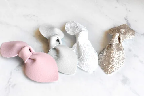 Miniatura 3 de Pinzas antideslizantes para el pelo de cocodrilo para niñas – Juego de 4 pinzas de pelo de conejo de piel sintética para niños pequeños y bebés