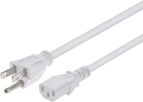 Miniatura 14 de Monoprice Cable de alimentación NEMA 5-15P a IEC 60320 C13, 18AWG, 10A/1250W, 125V, 3 clavijas, 1 pie, negro, paquete de 6