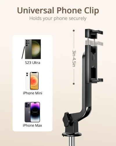 Miniatura 5 de UBeesize Trípode para selfie stick para iPhone y Android, trípode extensible de 52 pulgadas con control remoto, palos de selfie portátiles