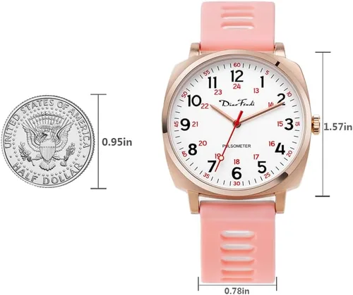 Miniatura 3 de Diaofendi Reloj de enfermera impermeable para profesionales médicos, mujeres y hombres, 24 horas con segunda mano, esfera militar fácil de leer