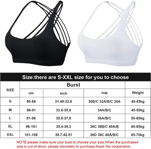 Miniatura 2 de Patelai sujetador deportivo con relleno para mujer, 2unidades, espalda cruzada, para entrenamiento, sin costuras, cómodo, sujetador de yoga