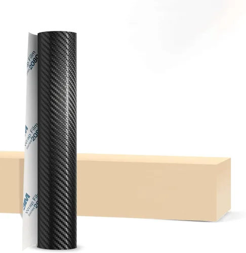 2 piezas de 4 x 8 pulgadas (10 x 20 cm) muestra de fibra de carbono negro genuino 3M 2080 para envoltura de vinilo de automóvil, película adhesiva,