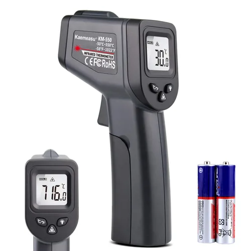 Pistola de termómetro IR con batería láser termómetro pistola de temperatura para uso doméstico -58.0-1,022.0 °F/-58-1022 ℉ Ideal para cocinar,