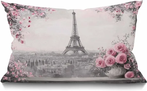 Miniatura 14 de Smooffly Funda de almohada decorativa para perro, bulldog francés con lentes de sol, funda de almohada lumbar moderna de granja, decoración
