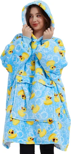 Miniatura 20 de KFUBUO Manta portátil con capucha de sherpa para niños, todos los patrones, sudadera de gran tamaño con bolsillo, regalos de cumpleaños para niñas