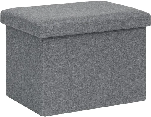 Miniatura 21 de B FSOBEIIALEO Cubo otomano plegable de almacenamiento con piel sintética para sala de estar, dormitorio, oficina en casa, reposapiés de Negro