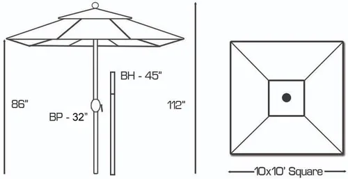 Miniatura 4 de Galtech Sombrilla de patio independiente con inclinación automática, grande para exteriores, aluminio resistente