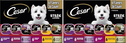 Miniatura 22 de Cesar - Comida húmeda para perros amantes de los filetes, para adultos, comida húmeda para perros con carne real, bandejas de 3.5 onzas fáciles