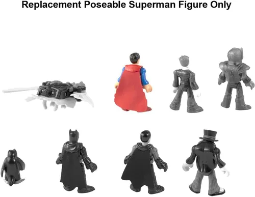 Miniatura 4 de Mattel Pieza de repuesto para Imaginext Deluxe Figure Pack Playset – GWX46 ~ Figura de Superman Poseable de Repuesto ~ Vestido en azul y rojo