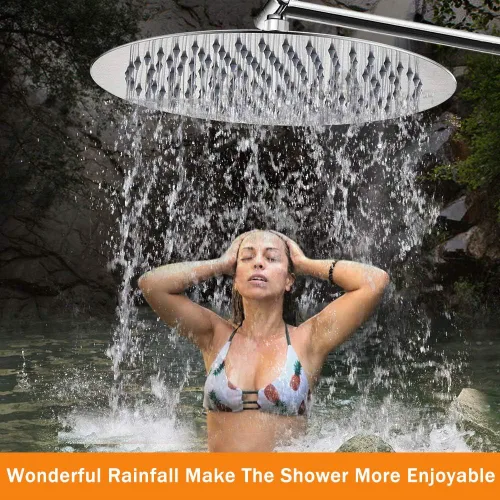 Miniatura 5 de NearMoon Cabezal de ducha de lluvia con brazo ajustable de 11 pulgadas, ducha de lluvia de acero inoxidable de alta presión, diseño ultrafino