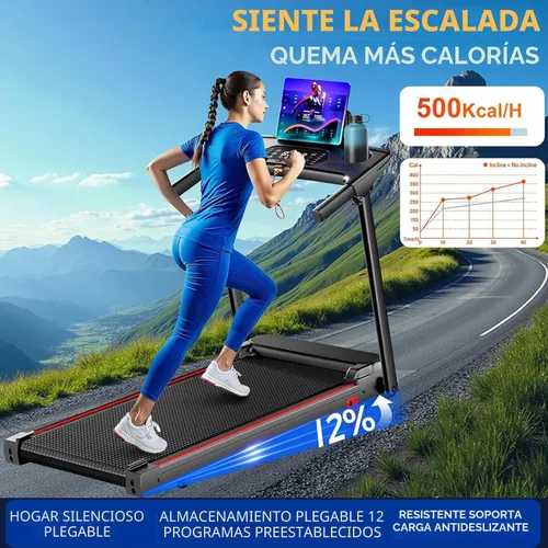 Miniatura 2 de Treadmills for Home 3.0HP Quiet Foldable Treadmill with Incline, Portable Walking Pad with Handle Bar, Walking Pad Treadmill for Running and Jogging