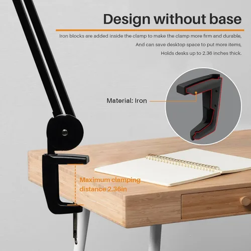 Miniatura 4 de Lámpara LED de escritorio con abrazadera, lámpara de tareas de atenuación para lectura, escritorio, oficina, banco de trabajo, mesa, arquitecto