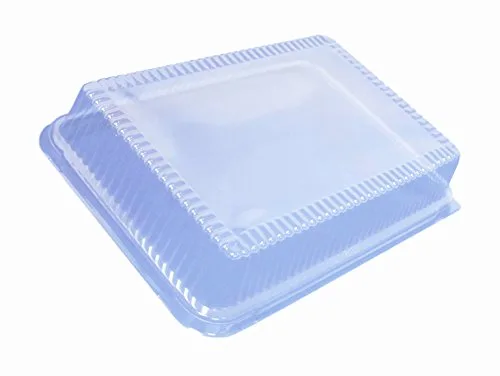 Miniatura 2 de Durable Packaging -P1200 Tapa de plástico baja para bandeja desechable de 1/4 tamaño pastel (paquete de 100)