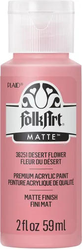 FolkArt 36251 - Pintura acrílica, 2 onzas líquidas, acabado mate, fácil de aplicar, para manualidades, color rosa del desierto (Desert Flower)