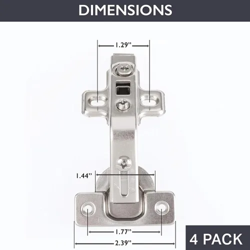Miniatura 2 de Ilyapa Soft Close Cabinet Hinges Satin Nickel, 4 Pack - Frameless Inset Kitchen Cabinet Door Hinges Hardware
