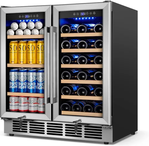 Miniatura 17 de Refrigerador de bebidas de 17 pulgadas de ancho – Enfriador de bebidas para 126 latas con puerta de vidrio Mini refrigerador de cerveza